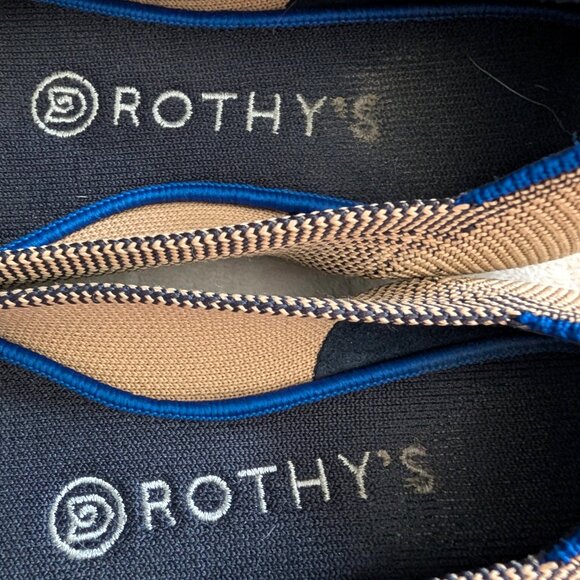 Rothy's Womens Size 6.5 Tan Black The Point Dune Cap Toe Slip On Loafer Flats - Picture 5 of 9